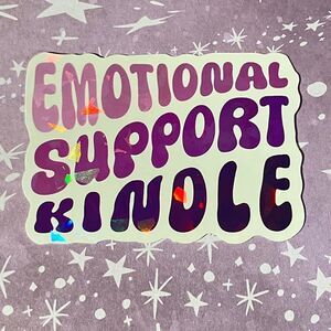😍 10/$10😍 Emotional Support Kindle Holographic Bookish Sparkle Sticker